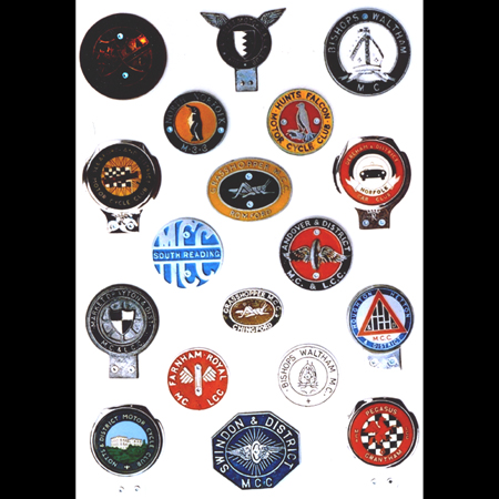 Display of  UK  Motor Cycle Club badges