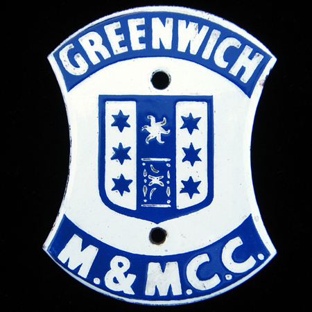 Greenwich Motor & Motor Cycle Club Car Badge