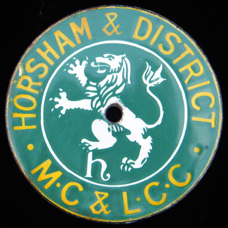 Horsham & District Motor Cycle & Light Car Club Car Badge