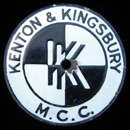 Kenton & Kingsbury Motor Cycle Club Car Badge