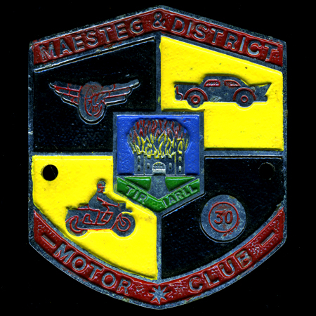 Maesteg & District Motor Club Tir Irall Car Badge