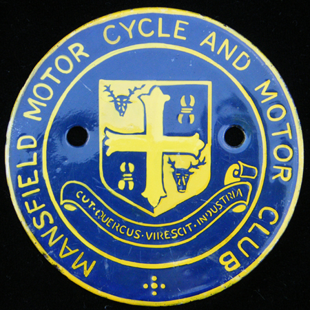 Mansfield Motor Cycle and Motor Club Car Badge