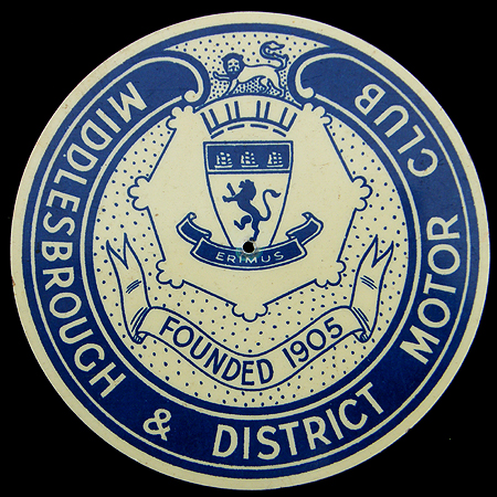 Middlesbrough & District Motor Club Car Badge