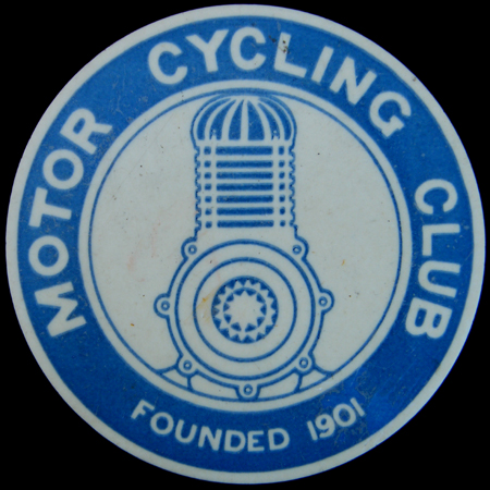 Motor Cycling Club Car Badge