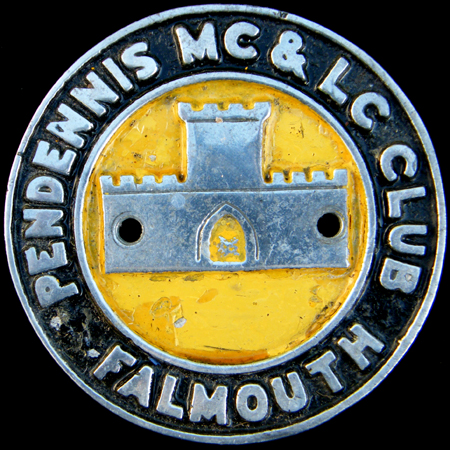 Pendennis Falmouth Motor Cycle & Light Car Club Car Badge
