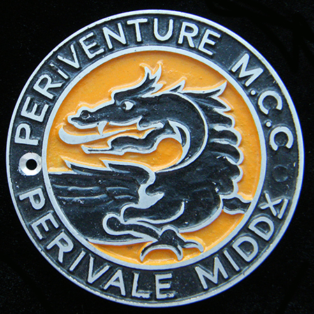 Periventure Motor Cycle Club Perivale Middlesex  Car Badge