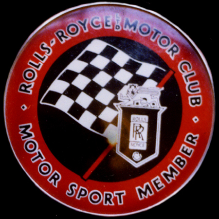 Rolls Royce Motor Club Motor Sport Member Car Badge