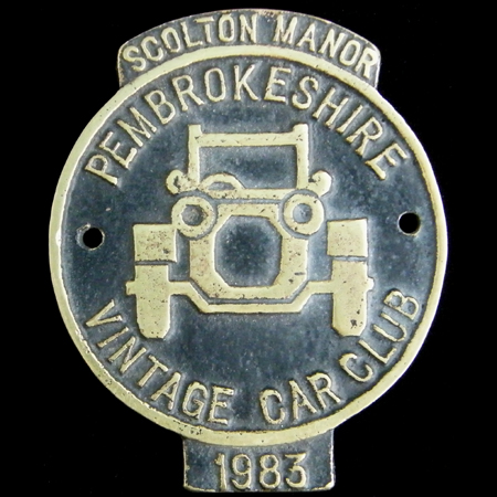 Pembrokeshire Vintage Car Club Car Badge