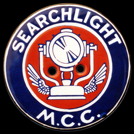 Searchlight Motor Cycle Club Car Badge