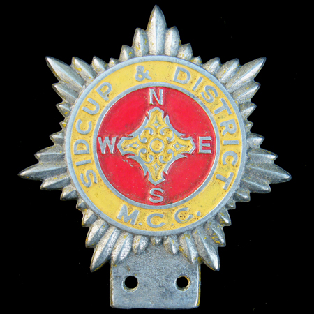 Sidcup & District Motor Cycle Club Car Badge