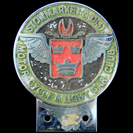 Stowmarket & Dist Motor Cycle & Light Car Club Car Badge