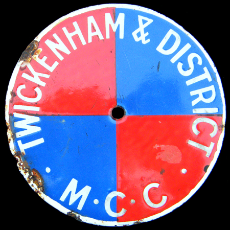 Twickenham & District Motor Cycle Club Car Badge