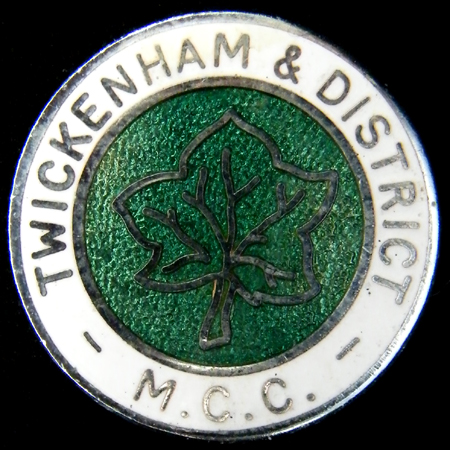 Twickenhan & District Motor Cycle Club lapel badge