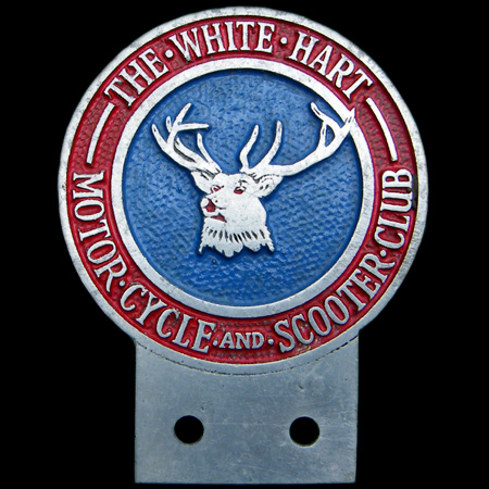 White Heart Motor Cycle and Scooter Club Car Badge