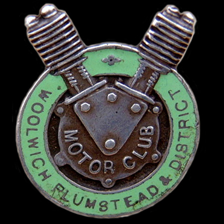 Woolwich, Plumstead and District Motor Club Lapel Badge