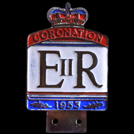 Coronation of E R II 1953 Car Badge