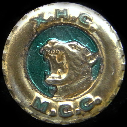 X.H.G. Motor Cycle Club button badge